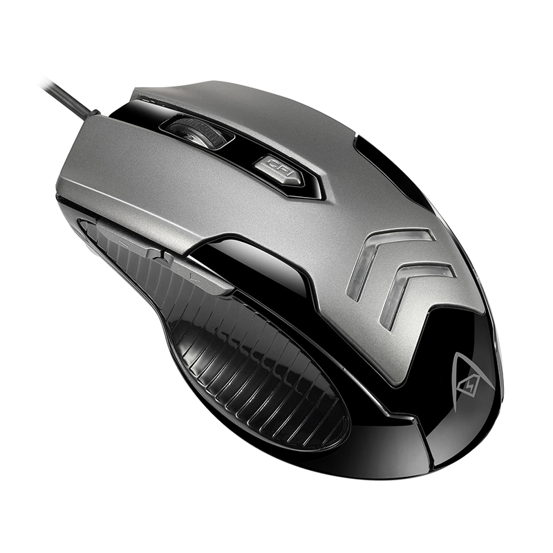 Adesso IMOUSE X1 Gaming Mouse - USB - Optical - 6 Button(s) - Black, Grey - Right-handed